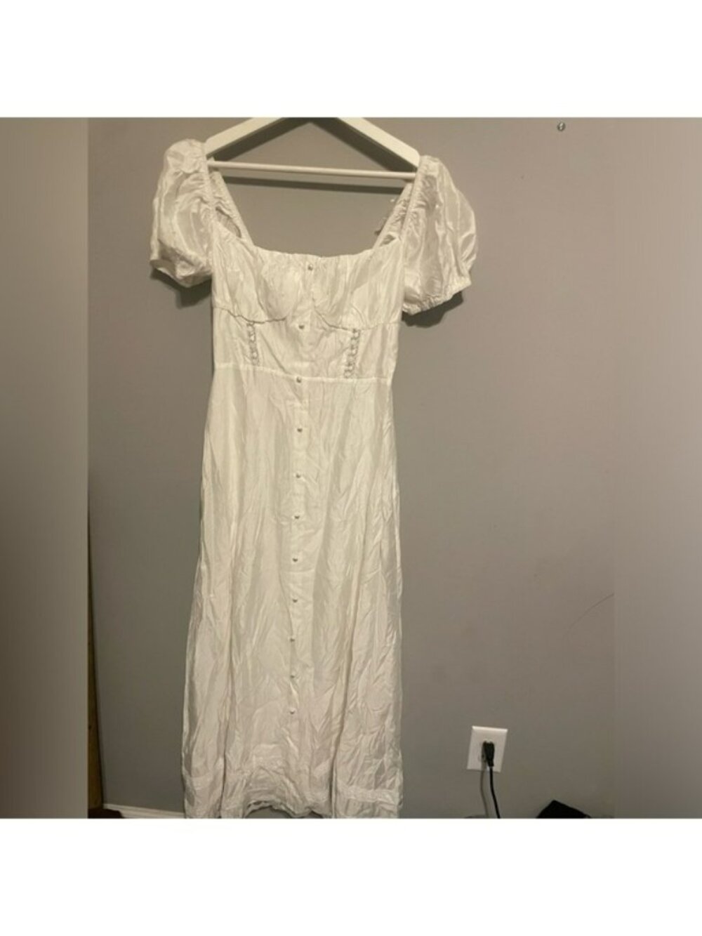 Pink Diamond NWT White COTTAGE CORE MIDI Dress size 8